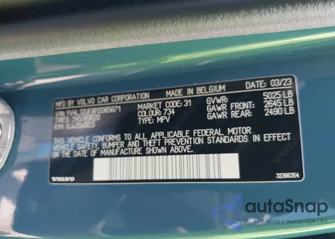 2023 Volvo Xc40 B5 Ultimate Bright Theme z USA, uszkodzony, nr VIN YV4L12UF8P2085671